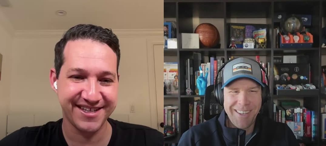 Justin Dorfman recording a remote interview for The Micro Collector podcast